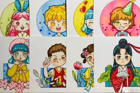 马克笔卡通小画，造型训练 上色技巧！平涂风简笔画（练手感）图片