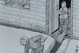 「民俗画」今日大雪——儿时记忆图片