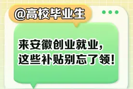 @高校毕业生，来安徽创业就业，这些补贴别忘了领！图片