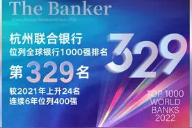 杭州联合银行世界排名提升至329位！再攀升24位图片
