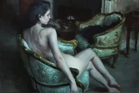 他用多种特别的技法，画出梦幻的美女油画，诱惑又神秘图片