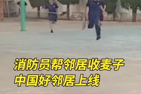 （视频）山西：和蓝朋友当邻居是什么体验？消防员帮邻居收麦子图片