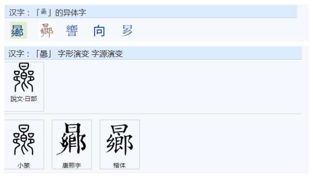 “向”，“嚮”和“曏”，有何来历，有何区别？