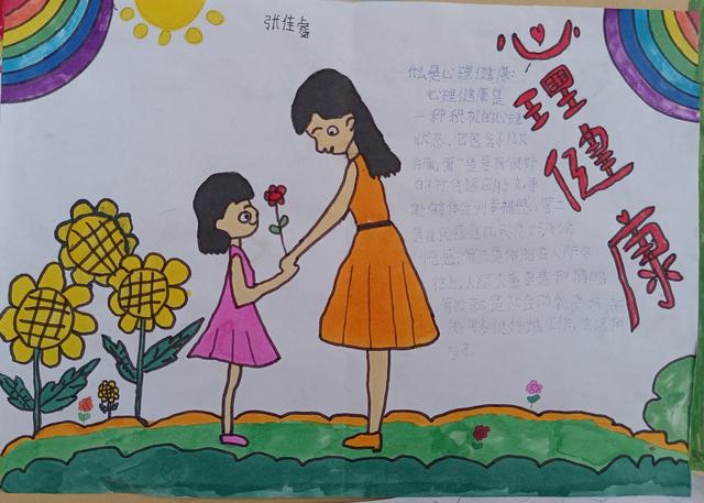 大队组织开展"心理健康教育"手抄报活动,4月11日,在校园内对内容,绘画