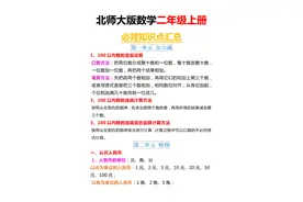 二年级数学上册 必备知识点汇总（北师大、人教、苏教）图片