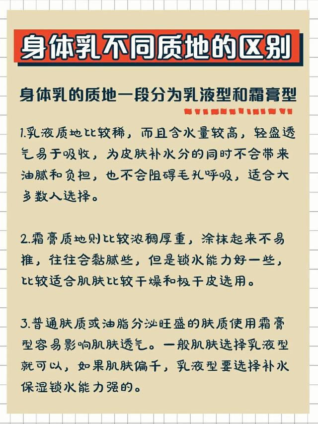 新买的身体乳推荐