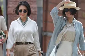 这是我见过最“得体”的母女：裙不上膝，鞋穿平底，美得优雅知性图片