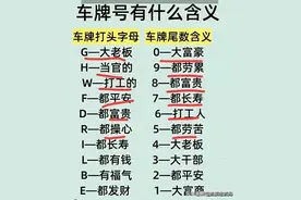 终于有人把车牌号的含义整理出来了，对照一下，你是哪种？图片