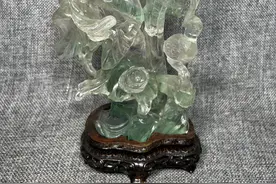 清代绿水晶仙女摆件图片