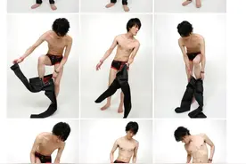 【绘画参考】79个男性人体穿脱动作姿势参考（动态速写素材）图片