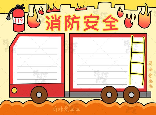 含文字内容的2022消防安全手抄报及主题画合集，简单又漂亮