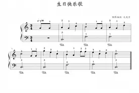 生日快乐歌，钢琴谱超简单版，简谱，曲谱分享图片