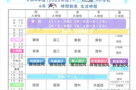日本小学四年级的课表，看看他们都上什么课图片