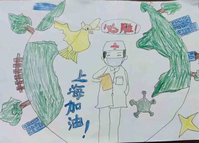 宝山这里的社区小先生以画抗“疫”，致敬逆行者