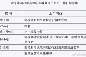 提醒！北京高职自主招生周三启动报名，附日程表图片
