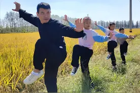 刘龙：带3个孩子练武，肩抗100斤重木扎马步，获赵文卓和央视点赞图片