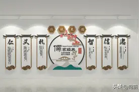 儒学经典仁义礼智信校园文化墙传统美德模板创意设计图片