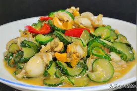 黄瓜炒扇贝：一道外面买不到的好菜！5分钟炒一盘，够鲜美够下饭图片