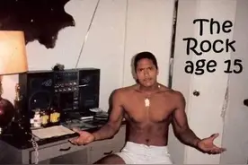 “巨石”强森15岁身材照曝光！今昔对比，这是练丑了？图片