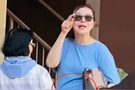 王祖贤胖到认不出！穿变形短袖“水桶腰”，手夹皮包像富婆图片
