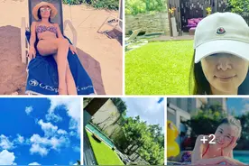 46岁林心如晒出多张穿泳装度假照秀身材，霍建华罕见出镜甜蜜依偎图片