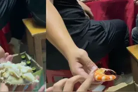 女孩到山东男友家做客，被分到矮茶几吃饭，网友看不惯了图片