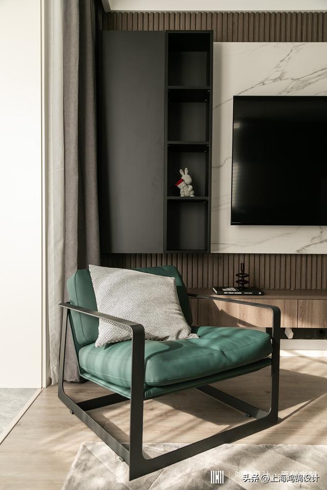 深绿色装修效果图(128㎡现代轻复古) - 桓桂百科号