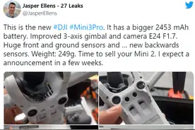 大疆 DJI Mini 3 Pro 无人机曝光：配备多个避障传感器，电池更大图片