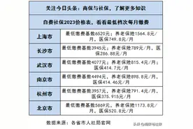 自费社保2023价格表，看不同城市缴费金额和退休待遇图片