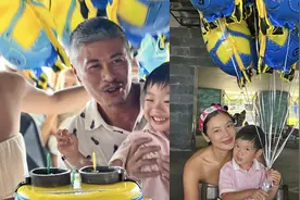 黎明前妻乐基儿晒全家福！富豪老公罕见露面，儿子脸颊超肉显可爱图片