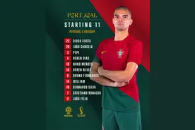 世界杯葡萄牙VS乌拉圭：C罗领衔 39岁佩佩首发 苏亚雷斯替补图片