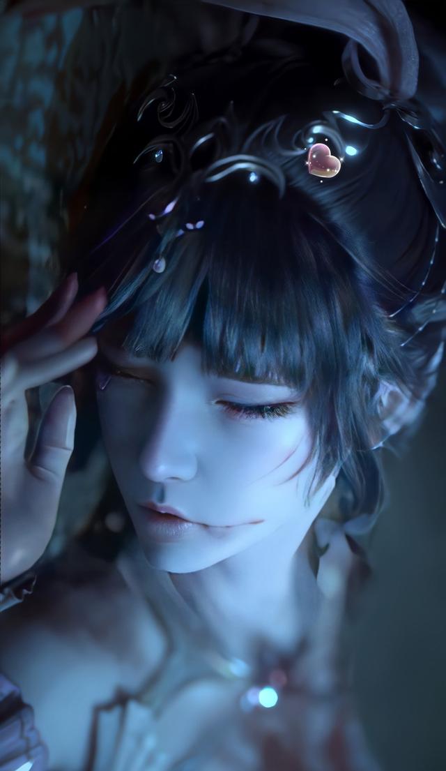 网友自制小舞战损壁纸,45度落泪绝了,样子好凄美