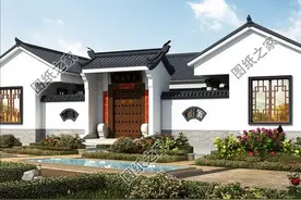 独院设计的一层别墅设计，一方小院，听雨、喝茶、治愈图片