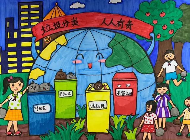 2022最新垃圾分类手抄报+环保儿童画，60副经典收藏版