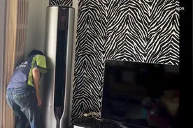 海尔圆柱空调清洗图片