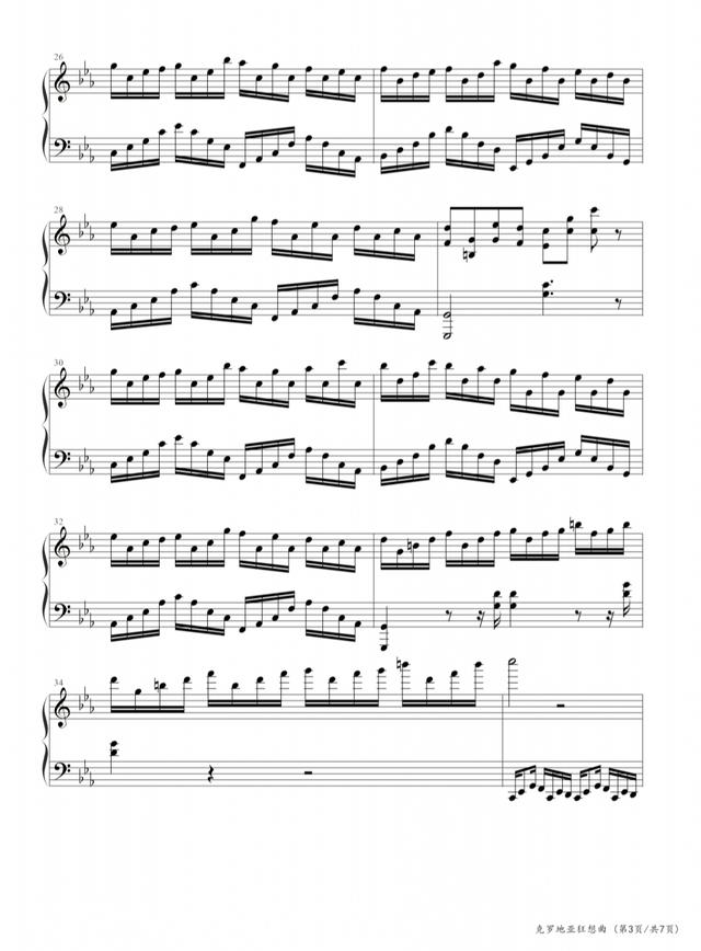 克罗地亚狂想曲，钢琴谱原版，马克西姆，曲谱分享