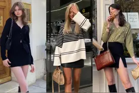 这才是秋季炸街穿法：丝袜+靴子，长裙+靴子，回头率太高了图片