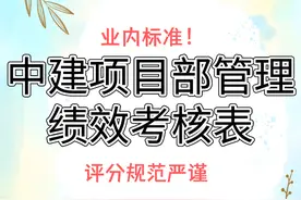 业内标准！中建项目部管理人员绩效考核表，全岗位，评分规范严谨图片