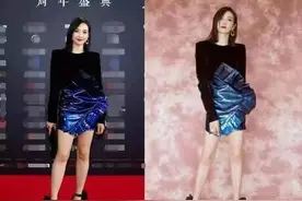 女星的腿是真敢P，红毯生图直接露原形，袁姗姗铅笔细腿变大象腿图片