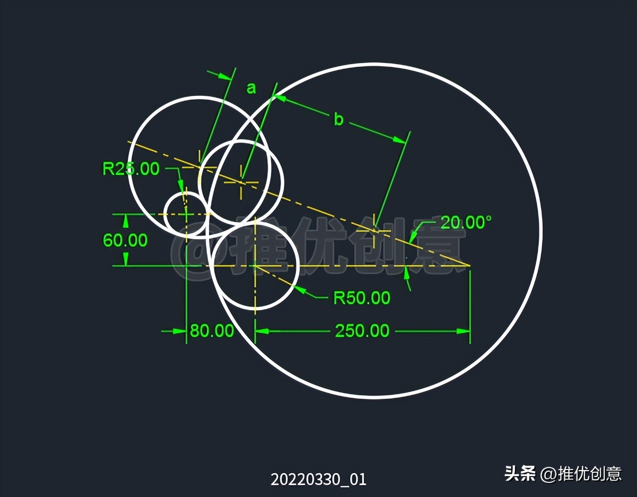 “相切、相切、垂直”三点方式绘制圆典型实例 AutoCAD 实战教程插图1 “相切、相切、垂直”三点方式绘制圆典型实例 AutoCAD 实战教程