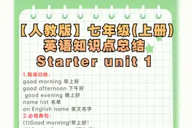 老师推荐！七年级上册英语知识点总结！为孩子收藏起来图片