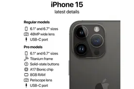 苹果iPhone15系列手机配置全曝光，标准版活脱脱变成了乞丐版图片