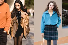 被上海街拍惊艳到了！“裙子+打底裤”时髦保暖又有女人味，真美图片