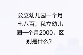 公立幼儿园一个月七八百，私立幼儿园一个月2000，区别是什么？图片