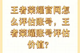 王者荣耀官网怎么评估账号，王者荣耀账号评估价值？图片