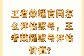 王者荣耀官网怎么评估账号，王者荣耀账号评估价值？图片