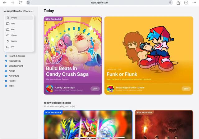 苹果网页版AppStore可搜索、浏览，无需苹果设备也能访问体验