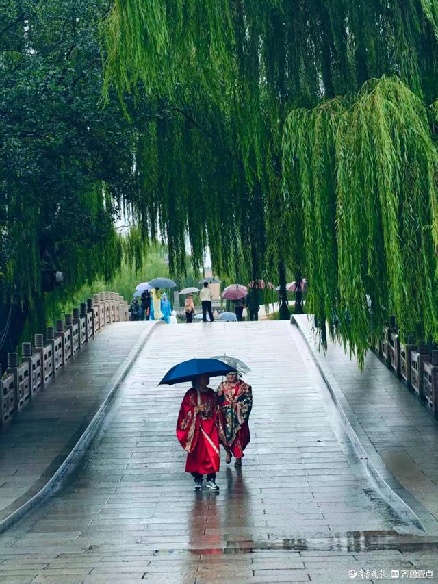 雨中漫步大明湖