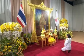 外媒：泰国国王正式批准佩通坦出任新总理，佩通坦在仪式现场与父亲他信拥抱图片