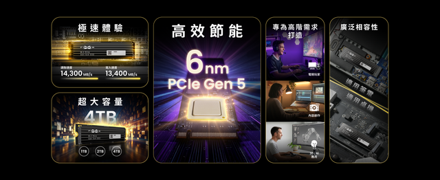 广颖电通最快 SSD XPOWER XS90 发布：6nm 主控，读取 14.3GB/s